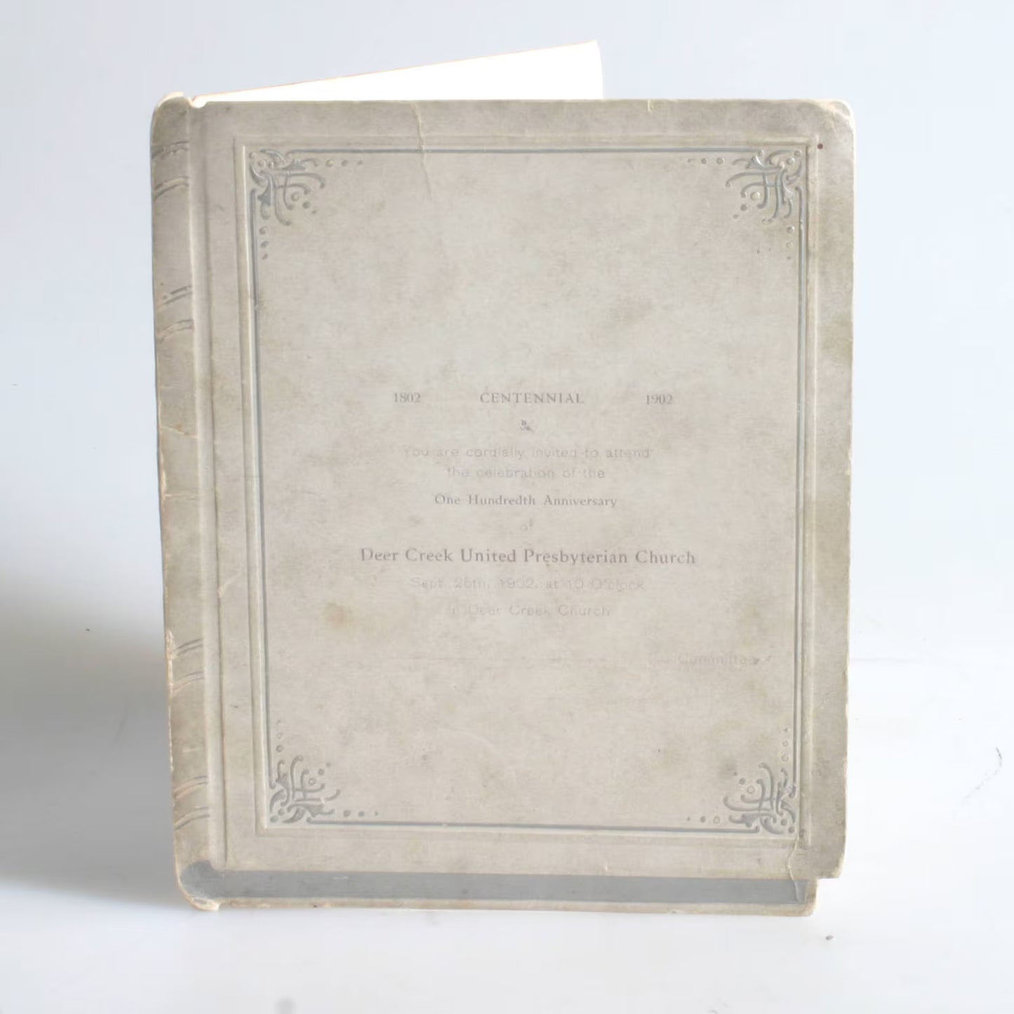 Vintage Antique 1902 Invitation//Presbyterian Church//100 Year