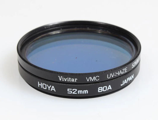 52MM FILTER, SET OF 2, UV-HAZE AND 80A