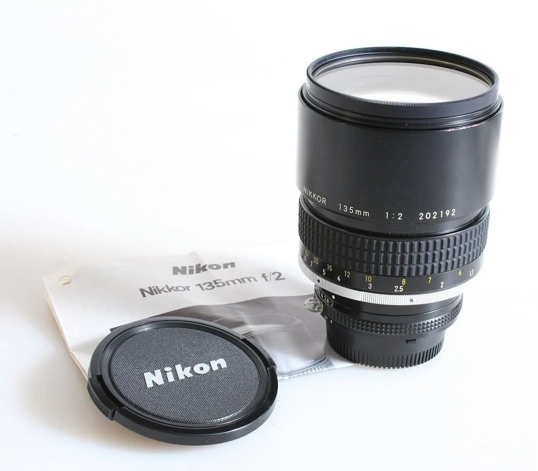 Nikon AI-S 135MM F2 Lens with Manual and UV filter with Front & Rear Caps