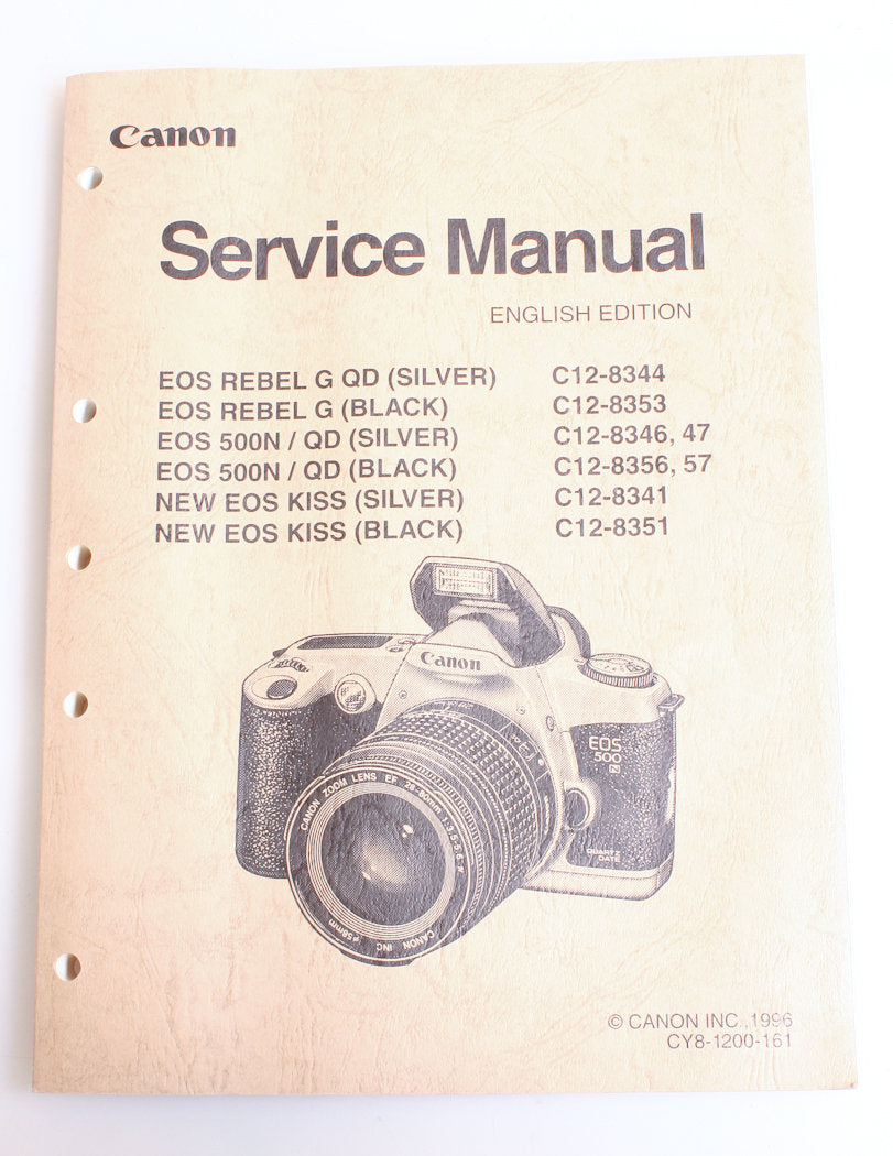 Canon Camera Services Manual for EOS 500 N / QD, RebelG/QD, 1996 Edition