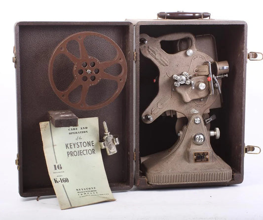 Art Deco Cine/Movie Projector w/Reel, Manual & Oil Can, Display Only, No Lens
