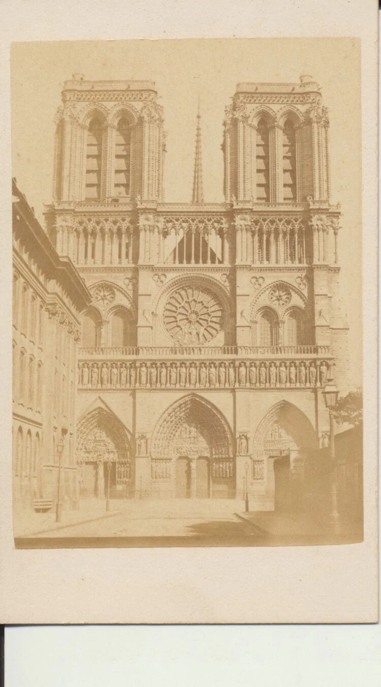 CDV PHOTO OF NOTRE DAME - PARIS, FRANCE