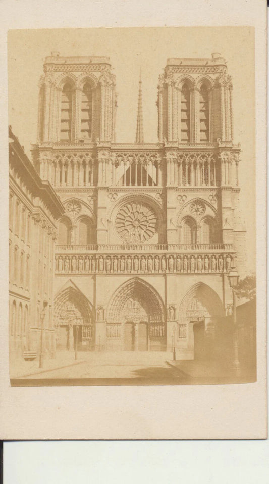 CDV PHOTO OF NOTRE DAME - PARIS, FRANCE