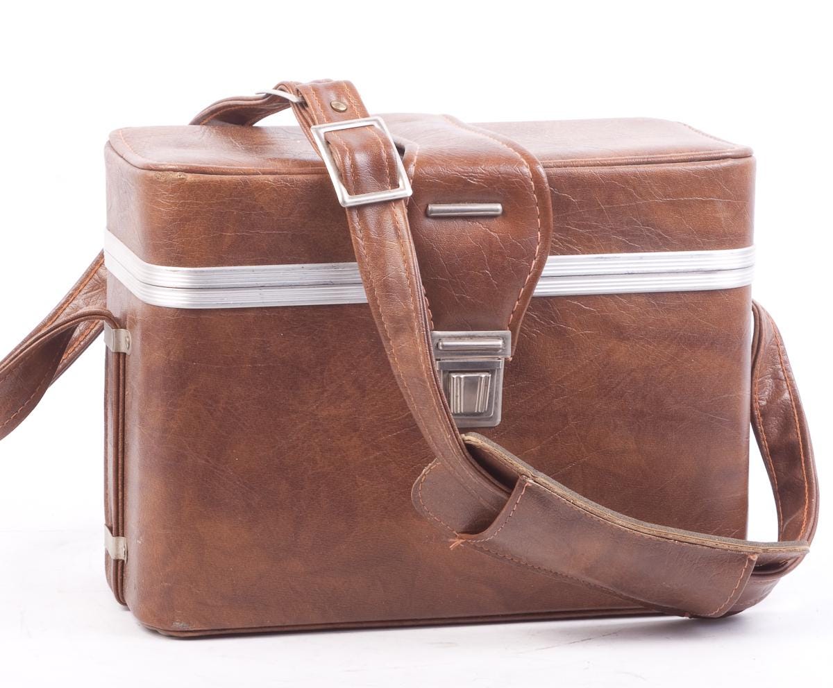 Camera Case w/ Strap, Vintage, Brown. Not Real Leather