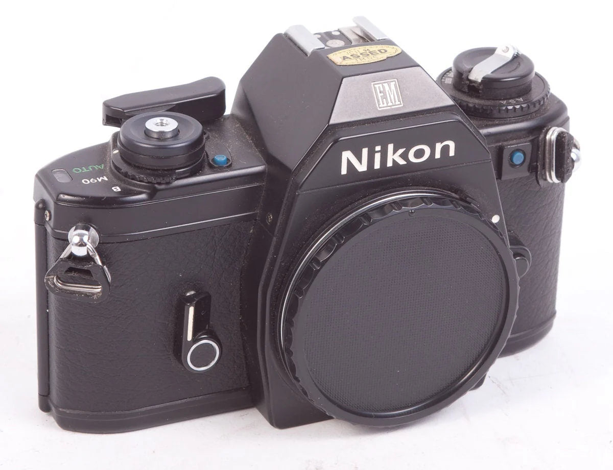 NIKON EM 35MM SLR Film Camera, New Battery and Body Cap