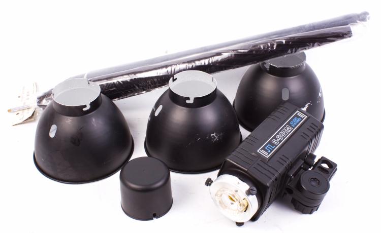 Jtl S300 M Strobe Studio Lighting Set, 3 Lights, Two Umbrellas & Sync Cords