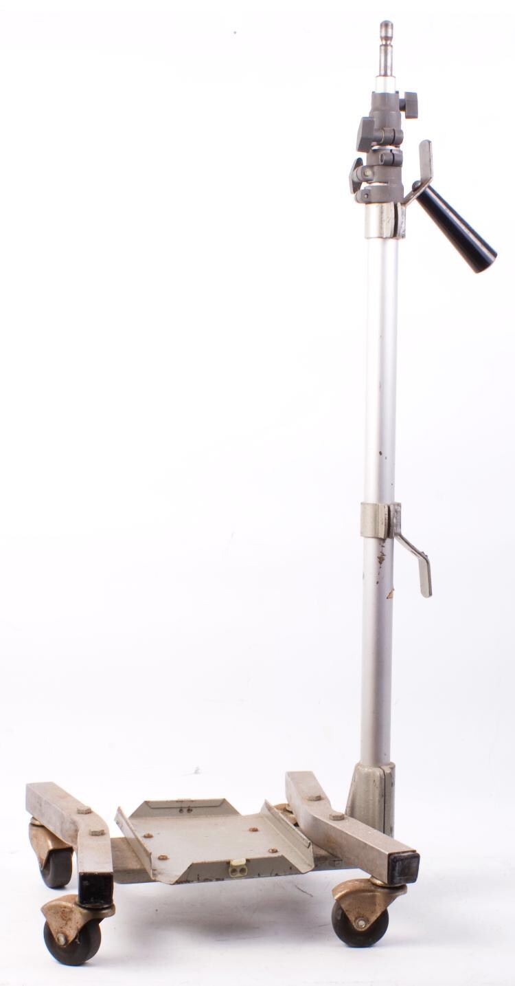 Power Pack & Strobe Light Stand With Wheels, Vintage, Heavy Duty Metal