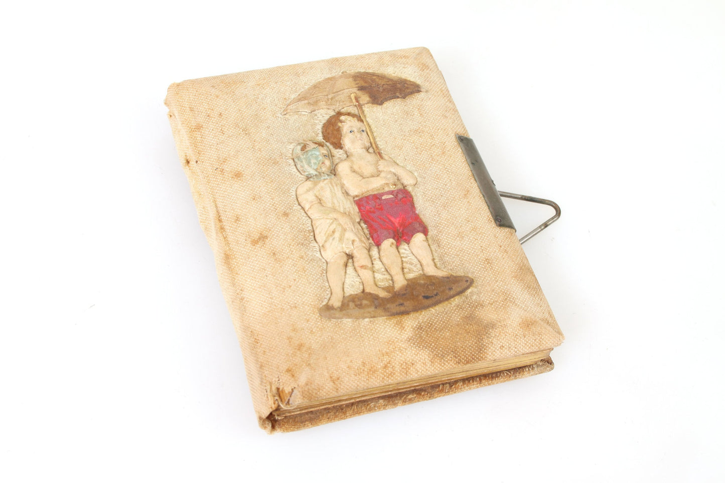 Photo Album Civil War Era - Bizarre Little Girl and Boy w/ Umbrella