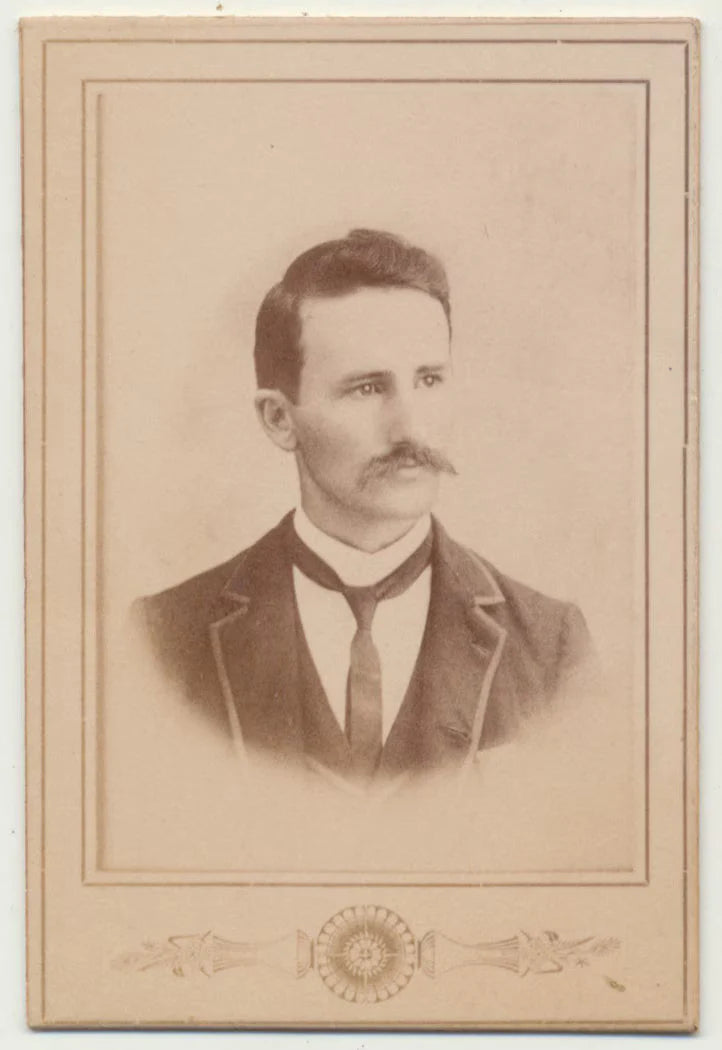 2 Photographs. Man w/ Large Mustache. Copy Print. Girl w/ Big Hair. Silver Print