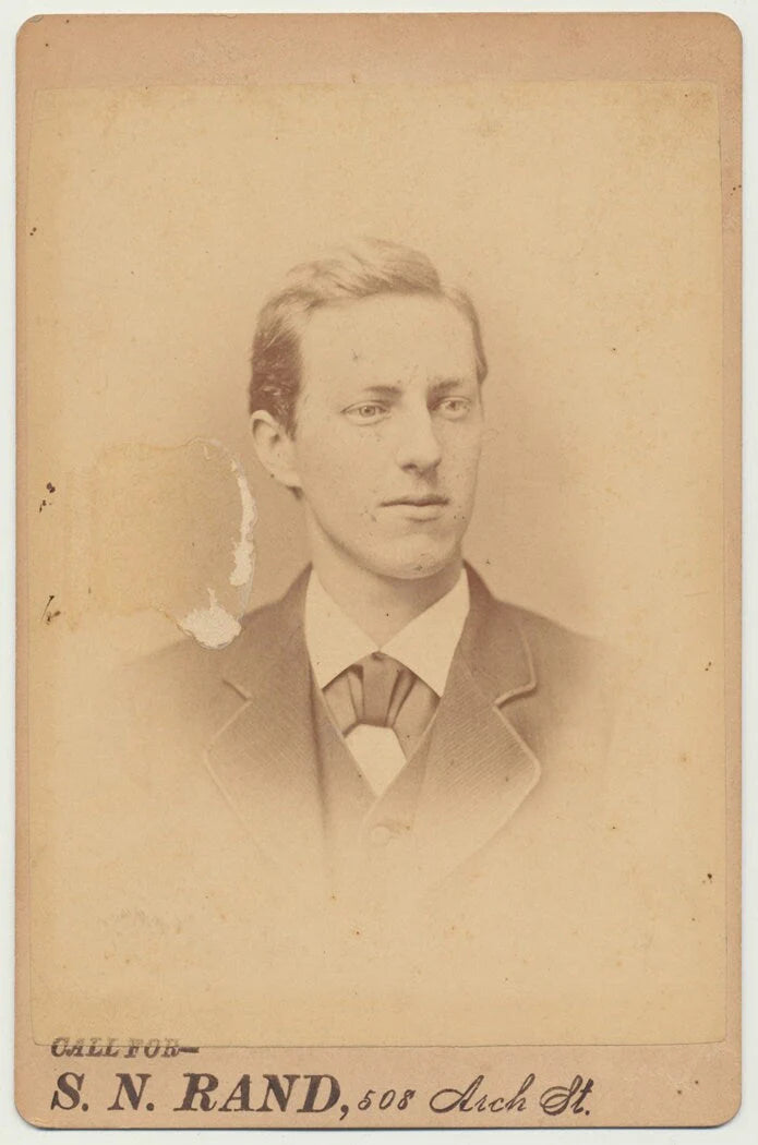 Exhausted, Yet Clean Cut, Looking Man. Cabinet Card.