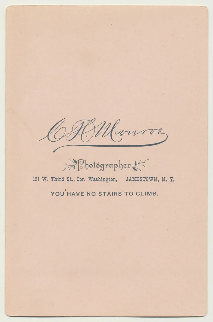 Man w/ Jacket Buttoned All the Way Up. Cabinet Card. Jamestown New York.