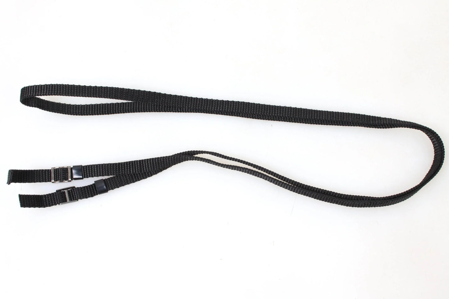 Camera Strap Thin Black w/ Stainless Steel Clips, 1980s