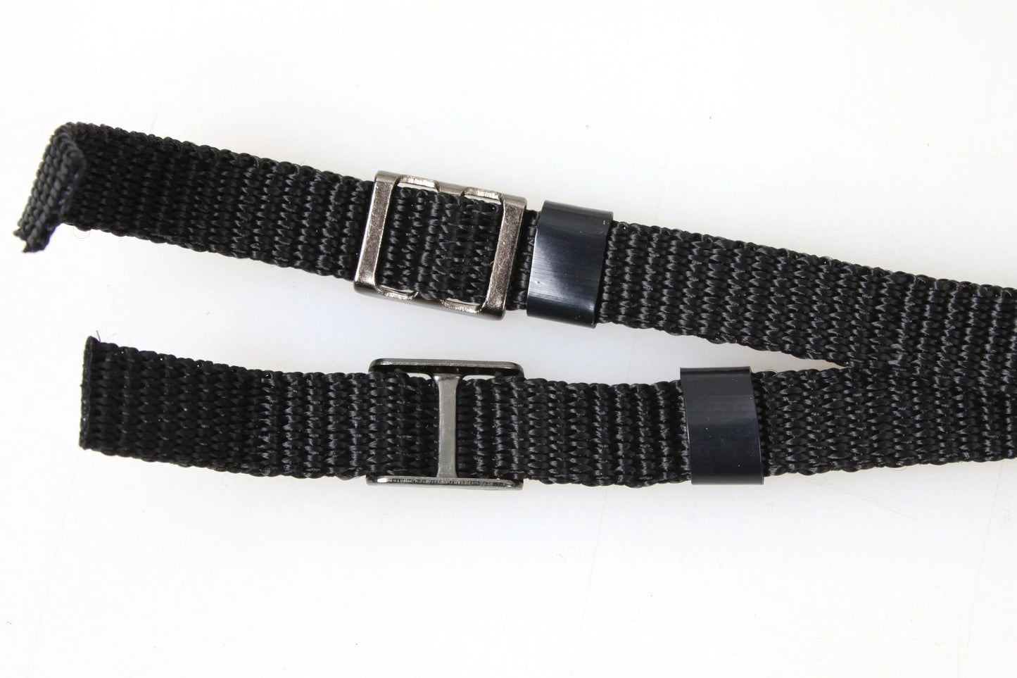 Camera Strap Thin Black w/ Stainless Steel Clips, 1980s