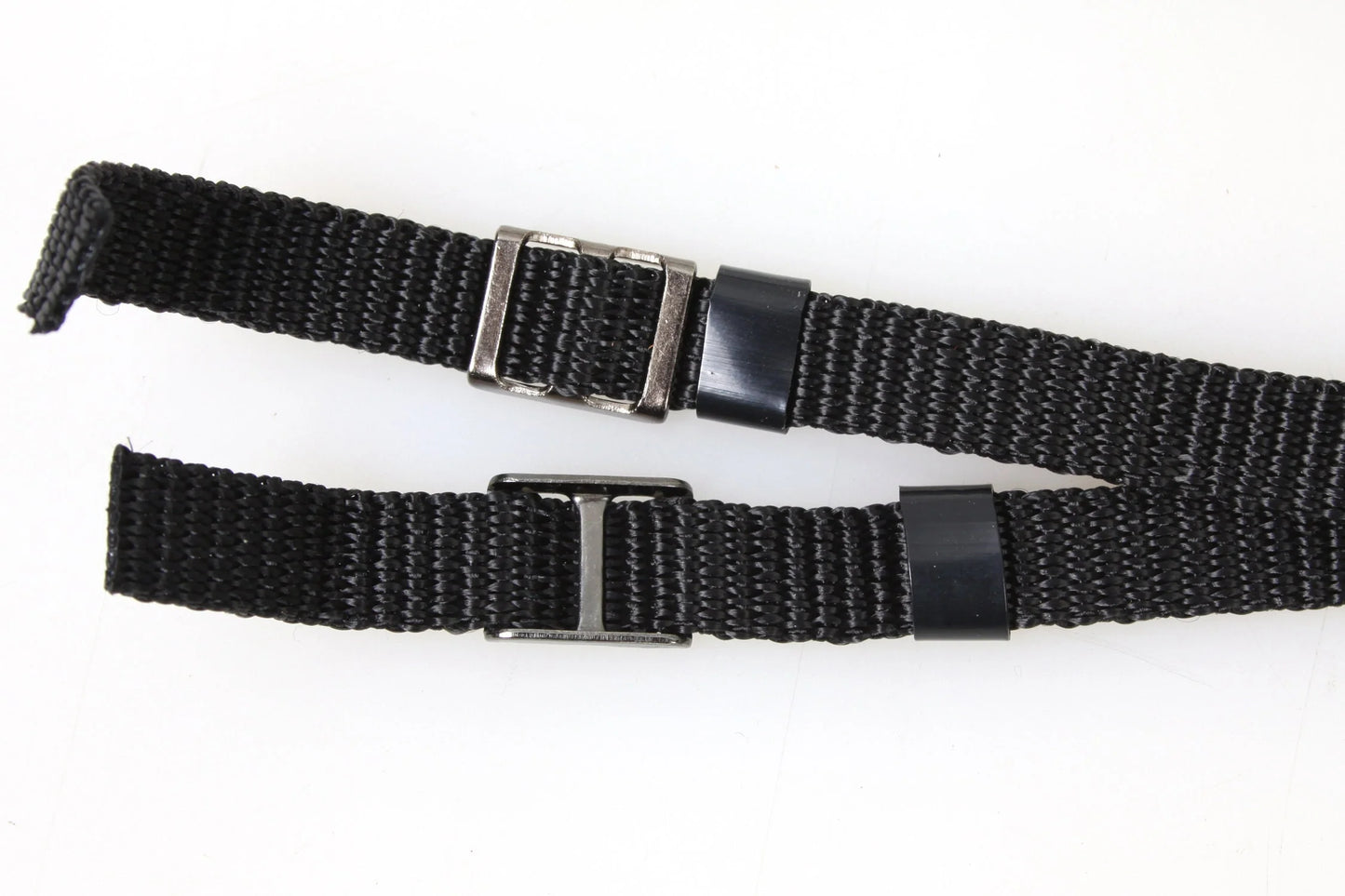 Camera Strap Thin Black w/ Stainless Steel Clips, 1980s