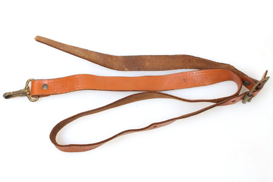Camera Strap Brown Leather w/ Brass Clip, 1960s