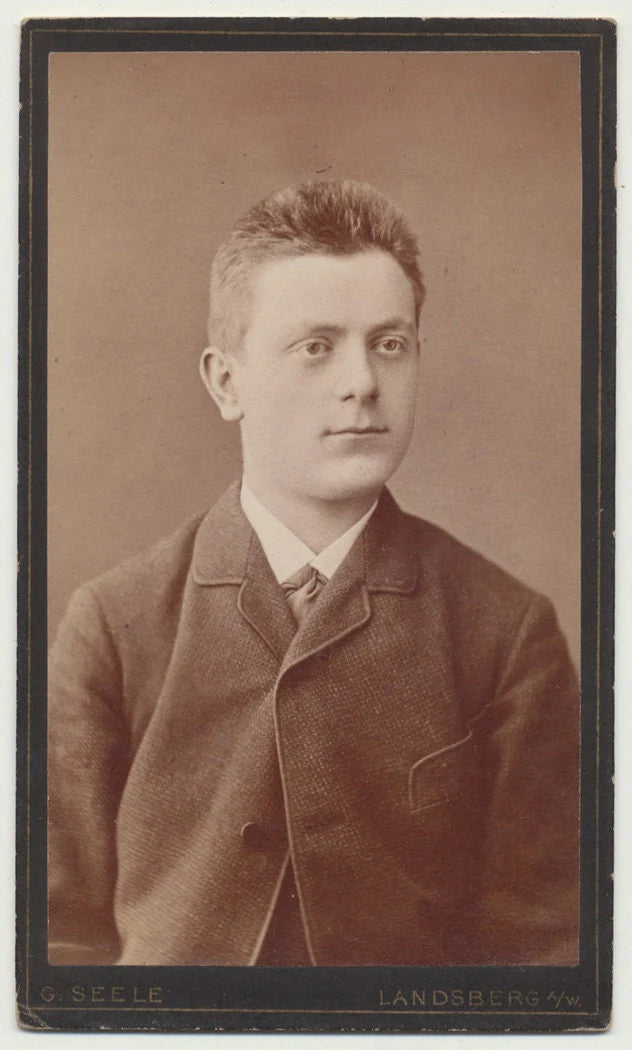 Young Man w/ Static Charged Hair in an Itchy Coat. CDV. Landsberg, Germany.