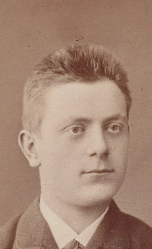 Young Man w/ Static Charged Hair in an Itchy Coat. CDV. Landsberg, Germany.