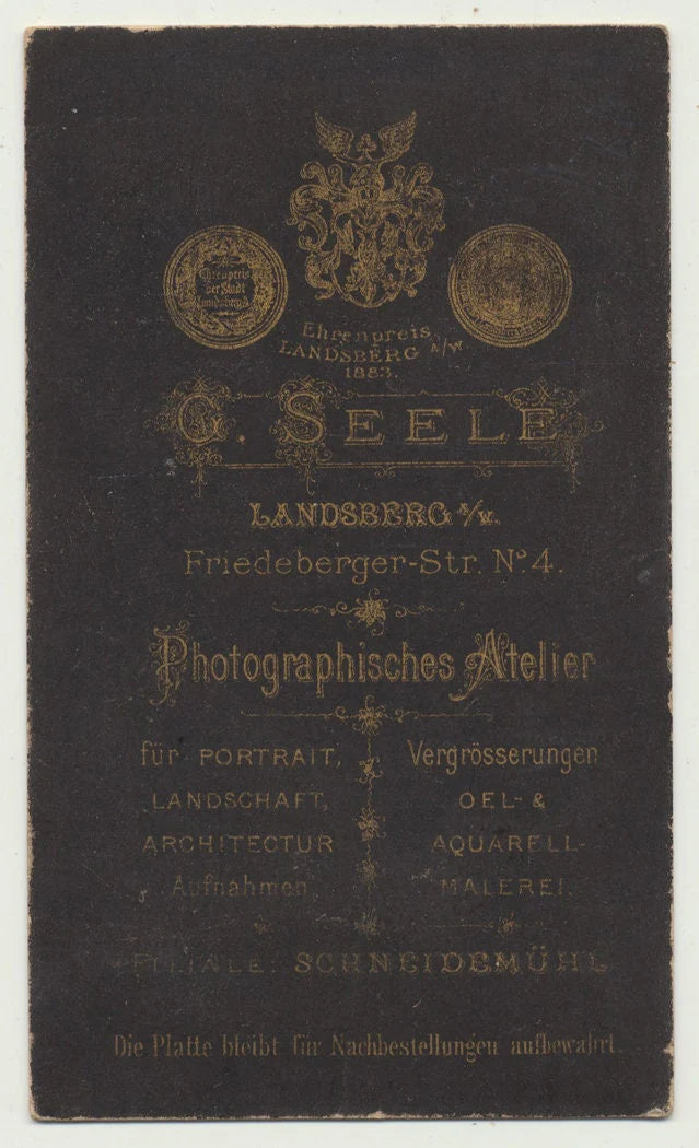 Young Man w/ Static Charged Hair in an Itchy Coat. CDV. Landsberg, Germany.