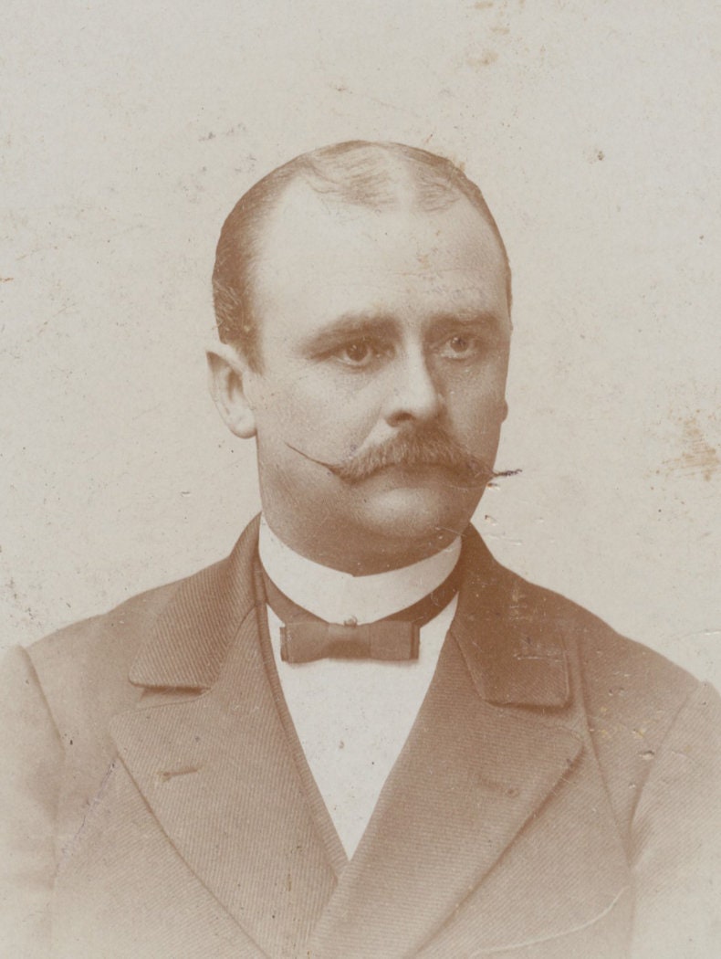 Balding Man w/ a Very Pointed Mustache. CDV. Berlin, N.W. Germany.