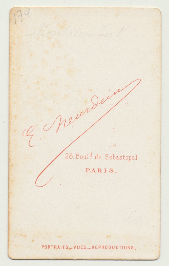 This Man has a Secret. Photo of an Etching. CDV. Paris, France.