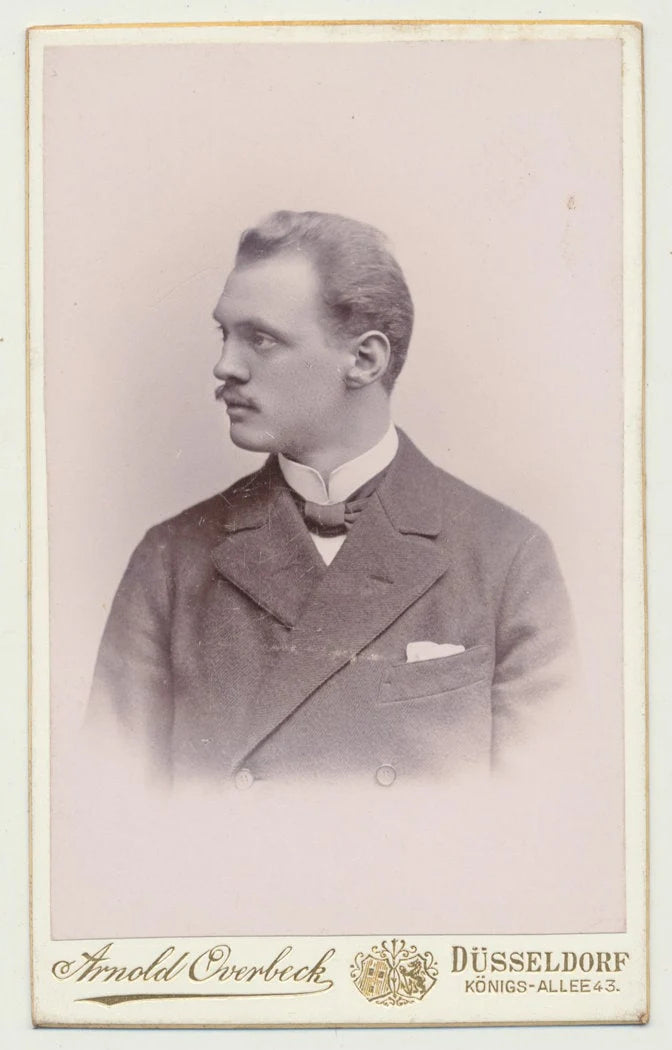 Distracted Man w/ Faraway Gaze and Wispy Hair. CDV. Dusseldorf, Germany.