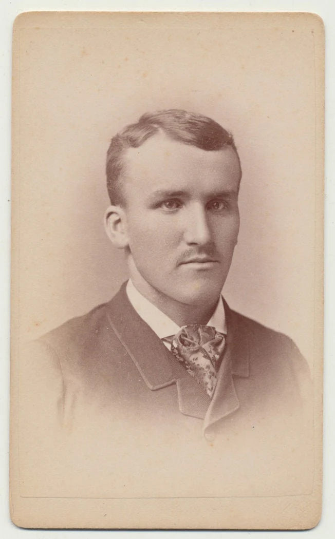 Young Man w/ Kind Look and Fashionable Ascot Tie. CDV. Lancaster, PA, USA.