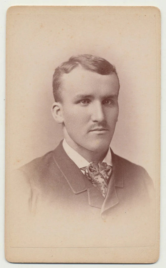 Young Man w/ Kind Look and Fashionable Ascot Tie. CDV. Lancaster, PA, USA.