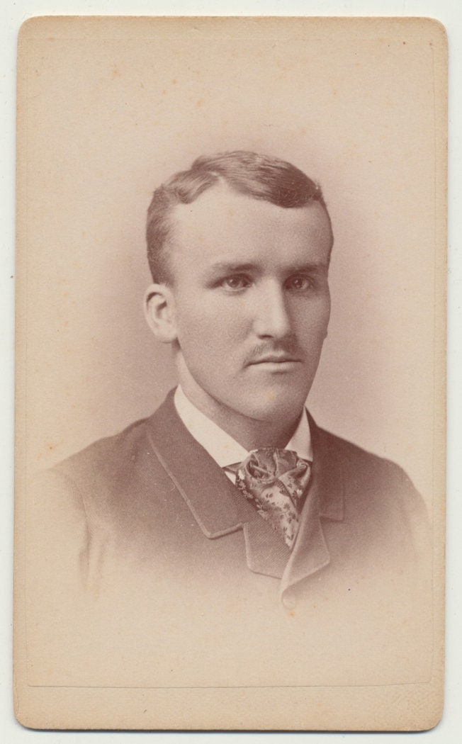 Young Man w/ Kind Look and Fashionable Ascot Tie. CDV. Lancaster, PA, USA.