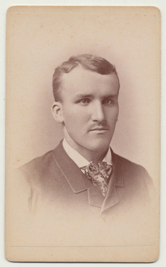 Young Man w/ Kind Look and Fashionable Ascot Tie. CDV. Lancaster, PA, USA.