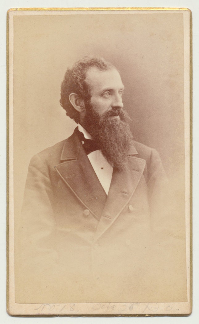 Extremely Handsome Man w/ a Beard to Match. CDV. Trenton, New Jersey, USA.