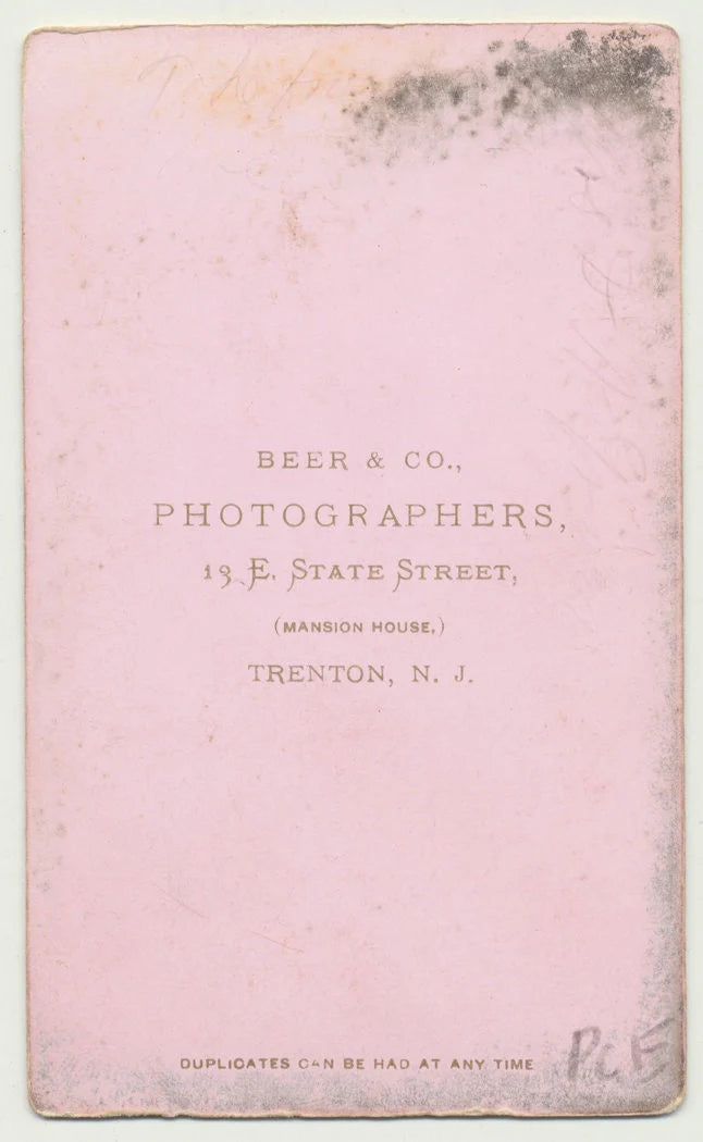 Extremely Handsome Man w/ a Beard to Match. CDV. Trenton, New Jersey, USA.