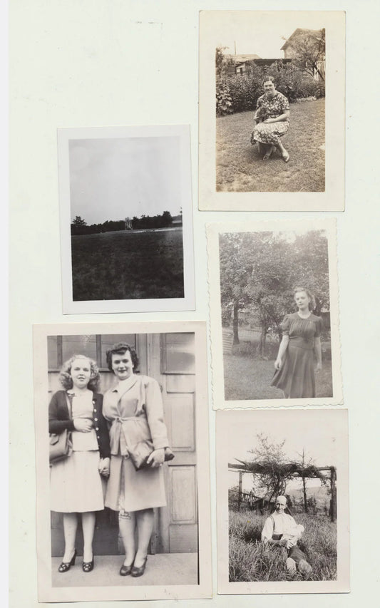 Large Lot of Found Photos. Snapshots. 42 Silver Prints. People, Places, Animals.