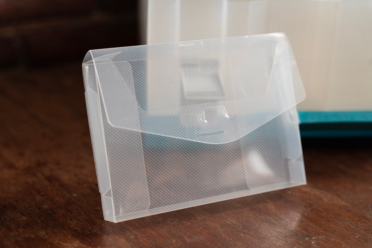 Cyan & Clear Photo Negative Storage Case - Two-Sided Organizer