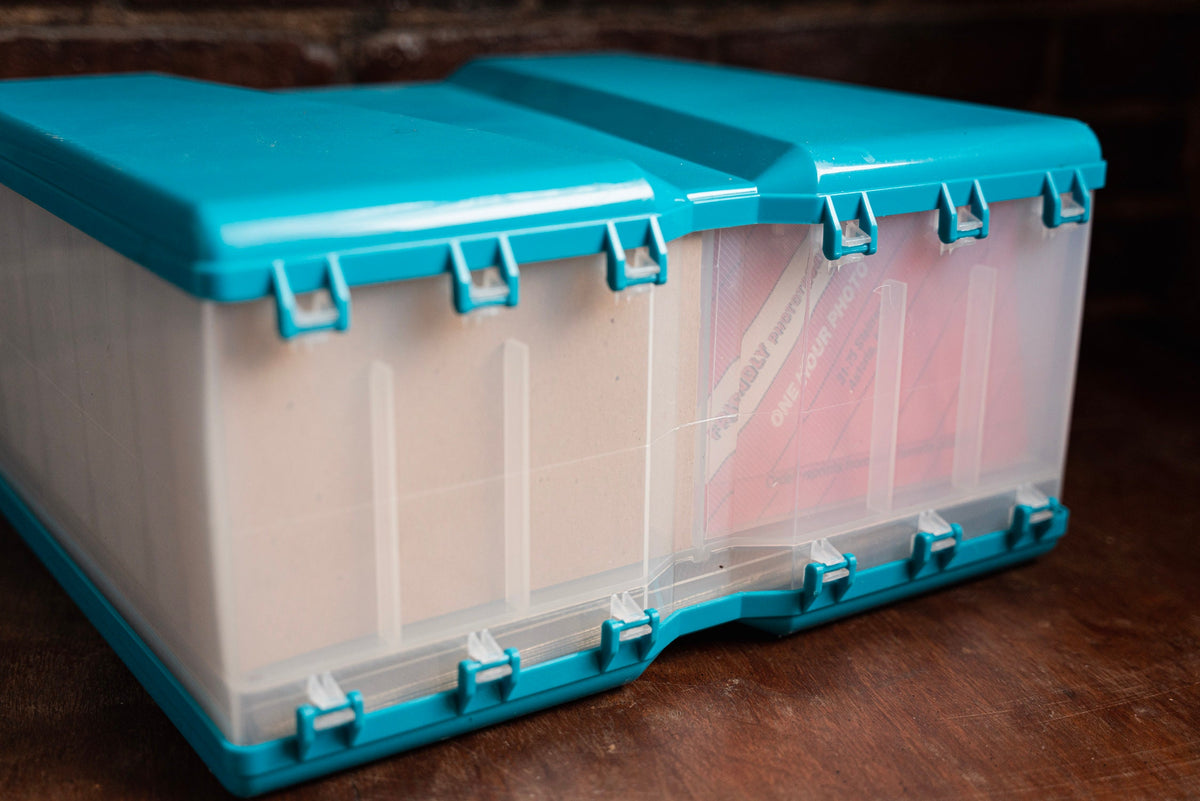 Cyan & Clear Photo Negative Storage Case - Two-Sided Organizer