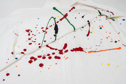 Large White Vintage Splatter Painted Photography Backdrop