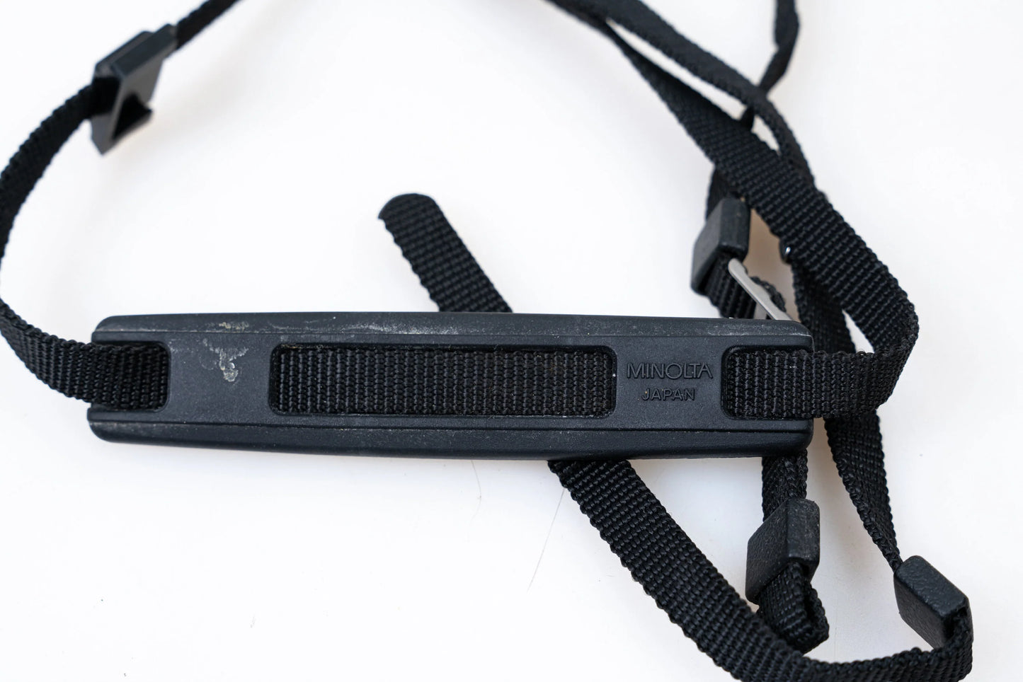 Vintage Black Cloth Minolta Camera Strap w/ Protectors - SRT Series