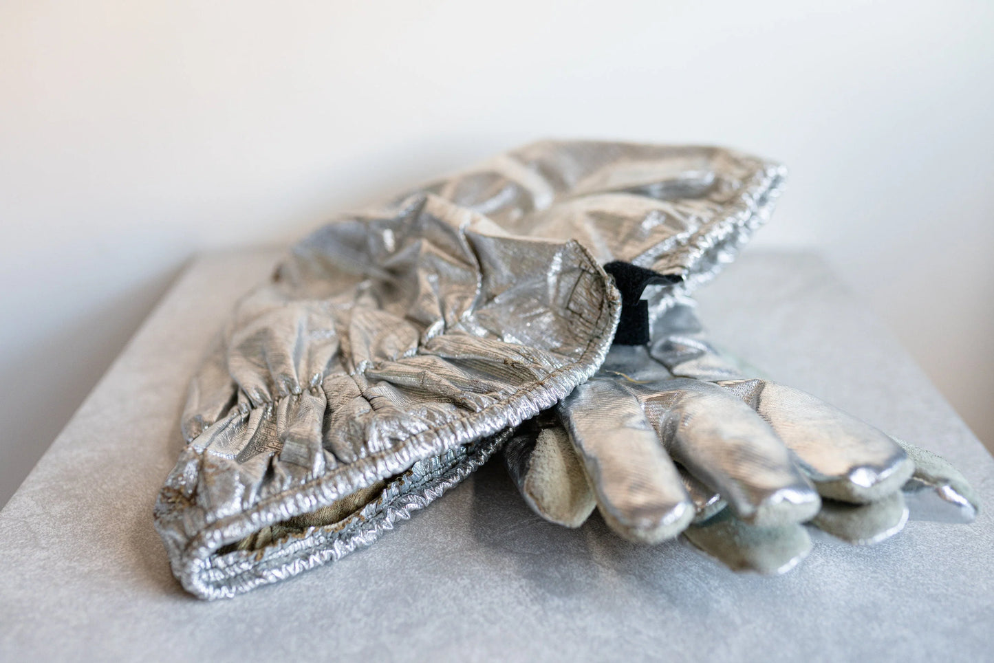 Vintage Aluminized Firemans Gloves and Cap