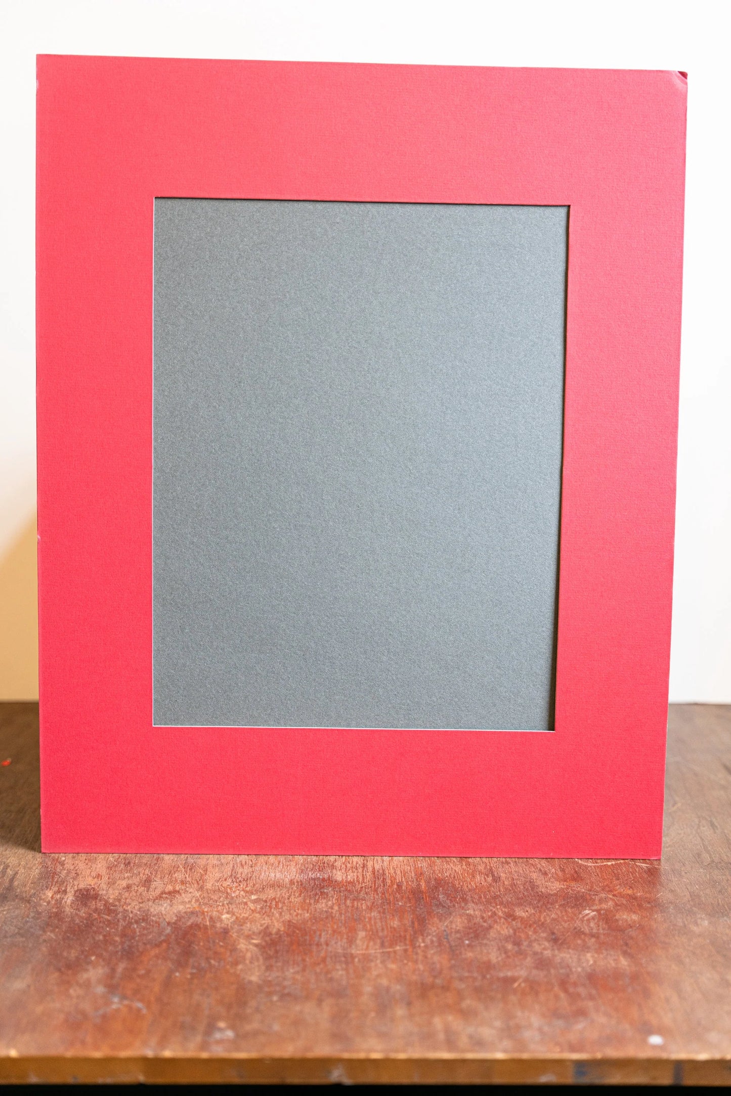 16in x 20in Red Pre-Cut Mat Board w/ 10 1/4in x 13 1/2in Image Opening - Lot 4