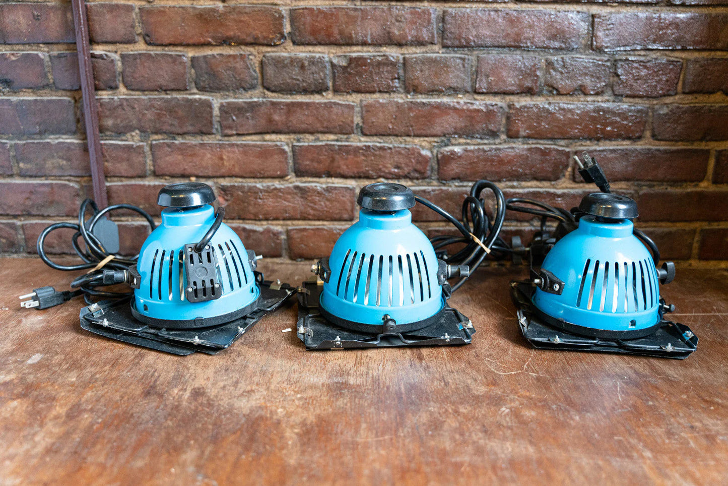 Retro Blue Continuous Light Heads w/ Bag - Set of 3