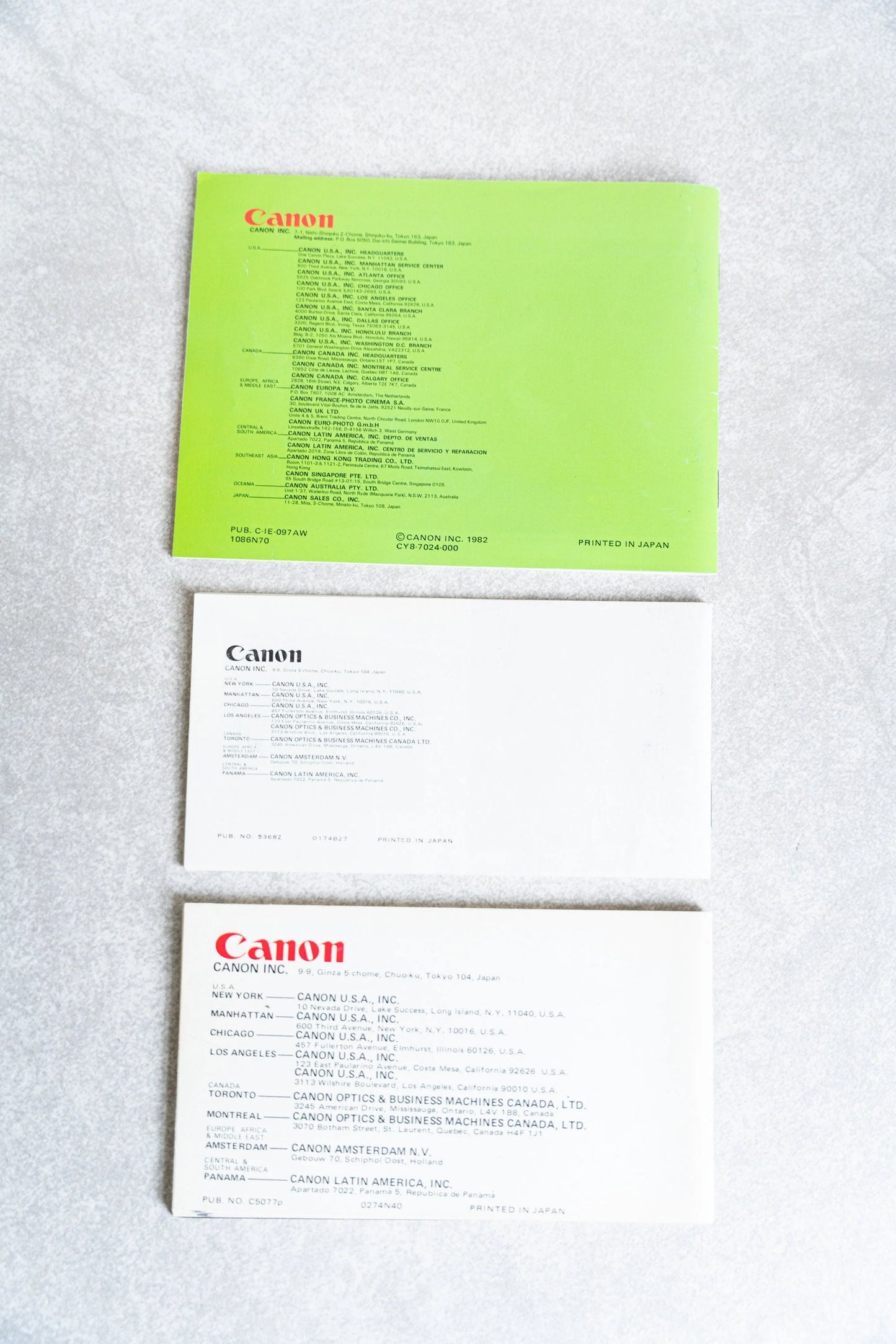 Canon Film Lens Brochure - Set of 3