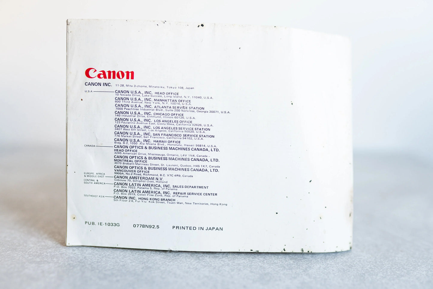 Canon FD Lenses in a Nutshell Lens Product Book Brochure