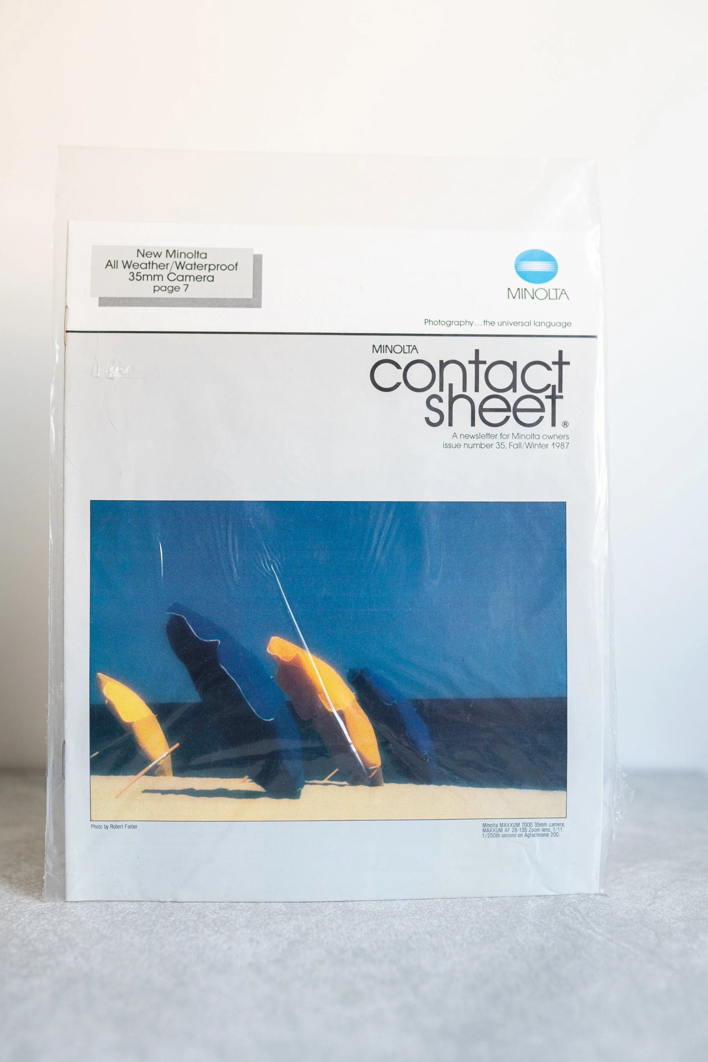 Minolta Contact Sheet Newsletter - Issue 35, Fall/Winter 1987