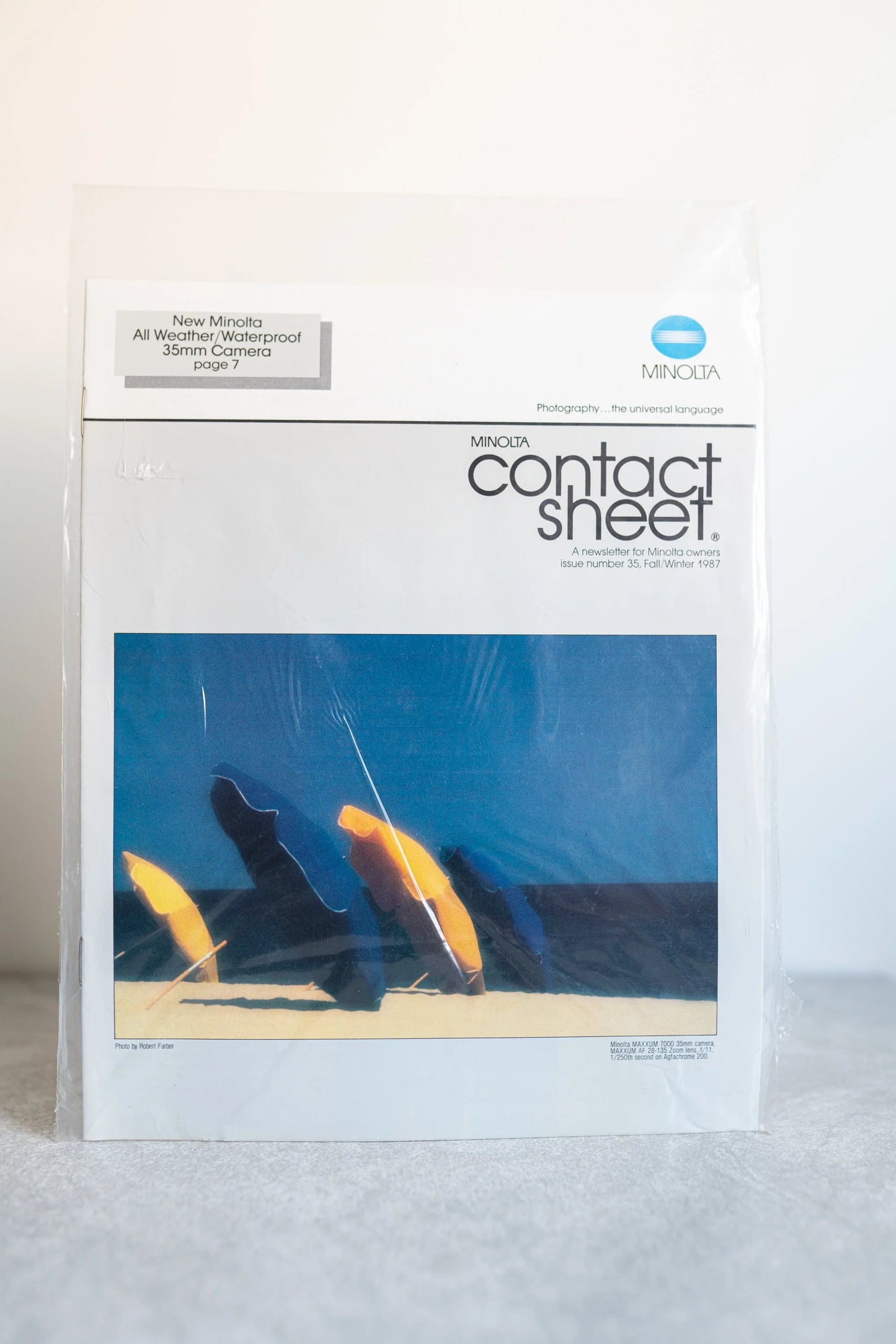 Minolta Contact Sheet Newsletter - Issue 35, Fall/Winter 1987