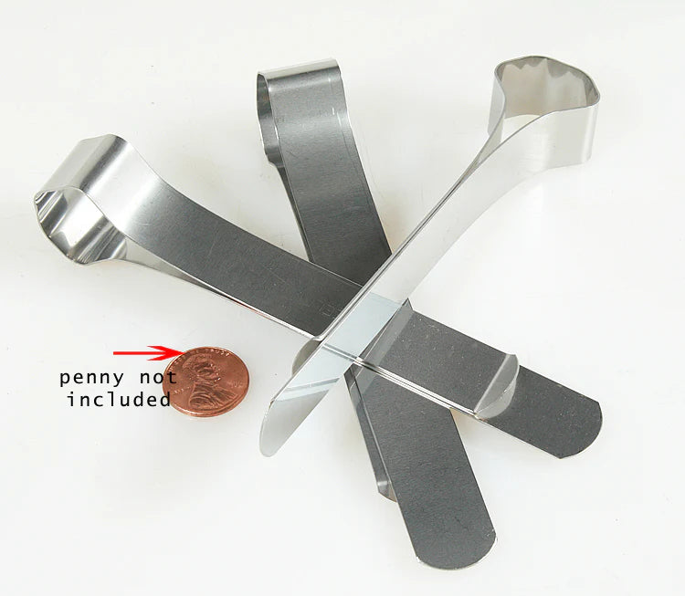 Thin stainless steel office bankers clips/background clip set of-3