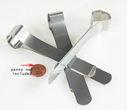 Thin stainless steel office bankers clips/background clip set of-3