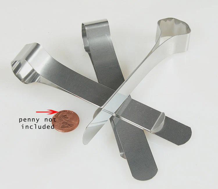 Thin Stainless Steel Office Bankers Clips/background Clip Set Of-3