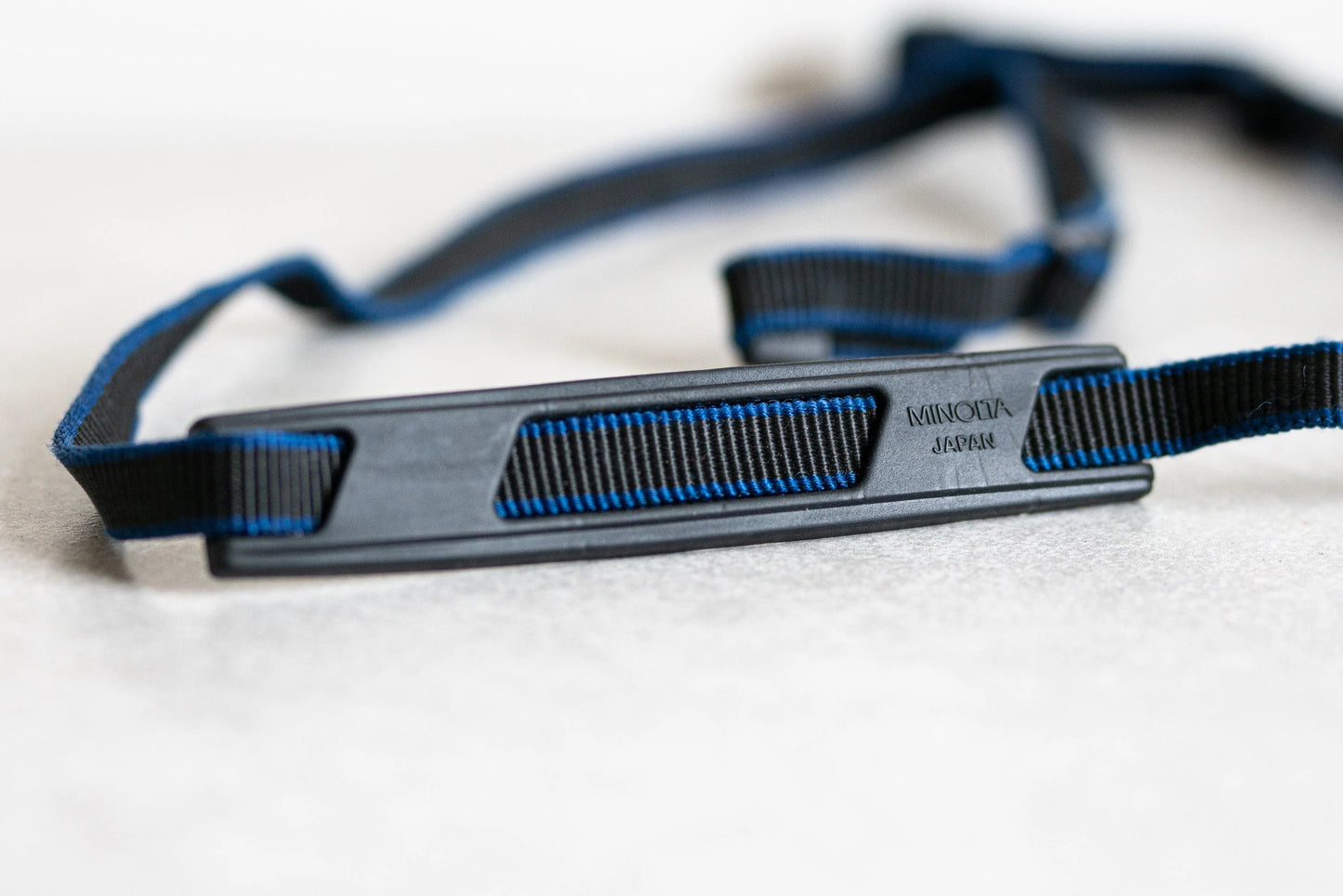 Minolta Camera Strap - Black and Blue - Circa 2000