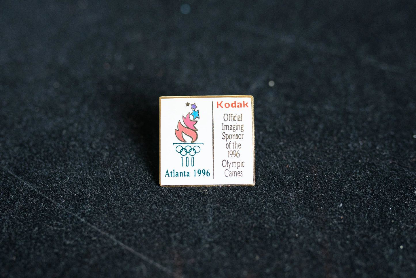 1996 Atlanta Olympic Sponsor Pin-Kodak-Square - New Old Stock