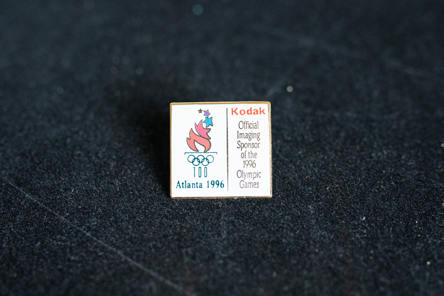 1996 Atlanta Olympic Sponsor Pin-Kodak-Square - New Old Stock