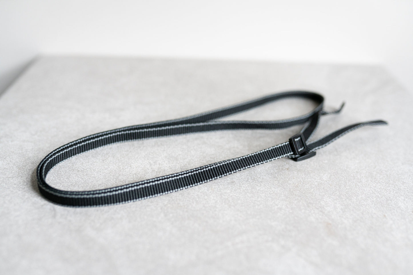 Camera Strap - Circa 1970s - Black w/ Gray Pin Stripes
